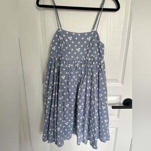 Blue Pleated Spaghetti Strap Mini Sundress